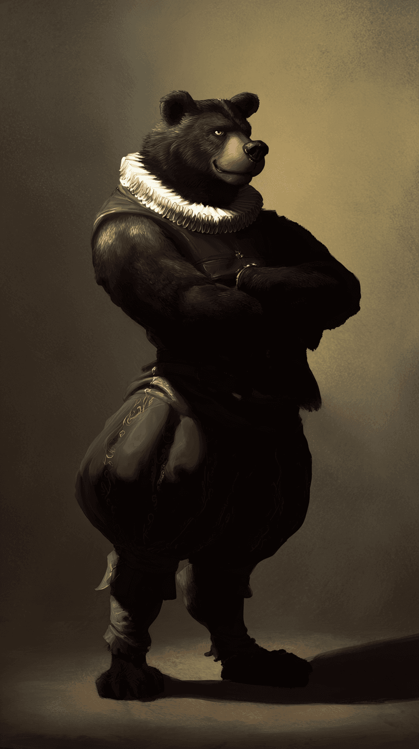 Charcoal example — Dramatic Bear in Charcoal (3/4)