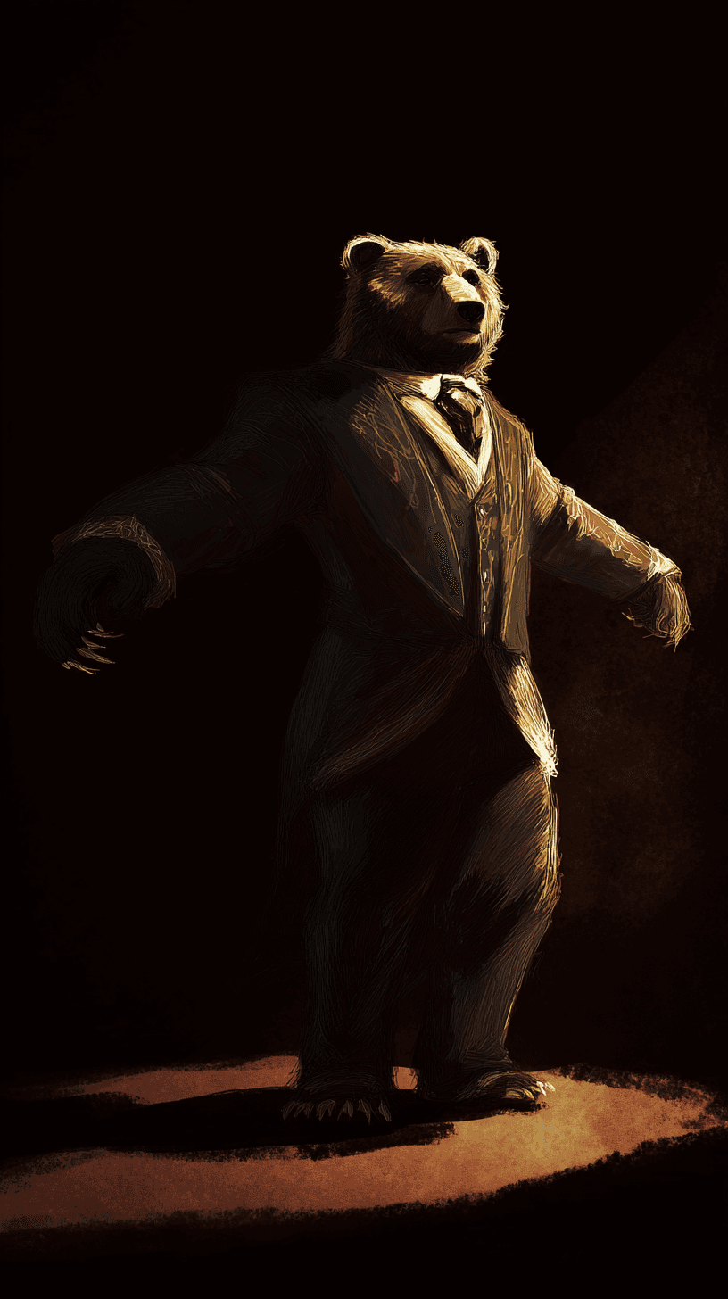 Chiaroscuro example — Dramatic Shadows Bear in Baroque Style (6/6)