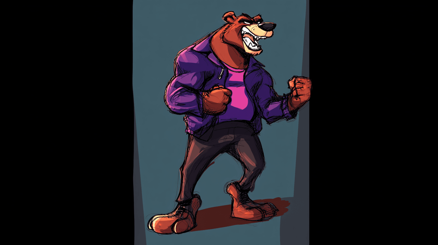 Energetic example — Energetic Bear in Comic Style (3/4)