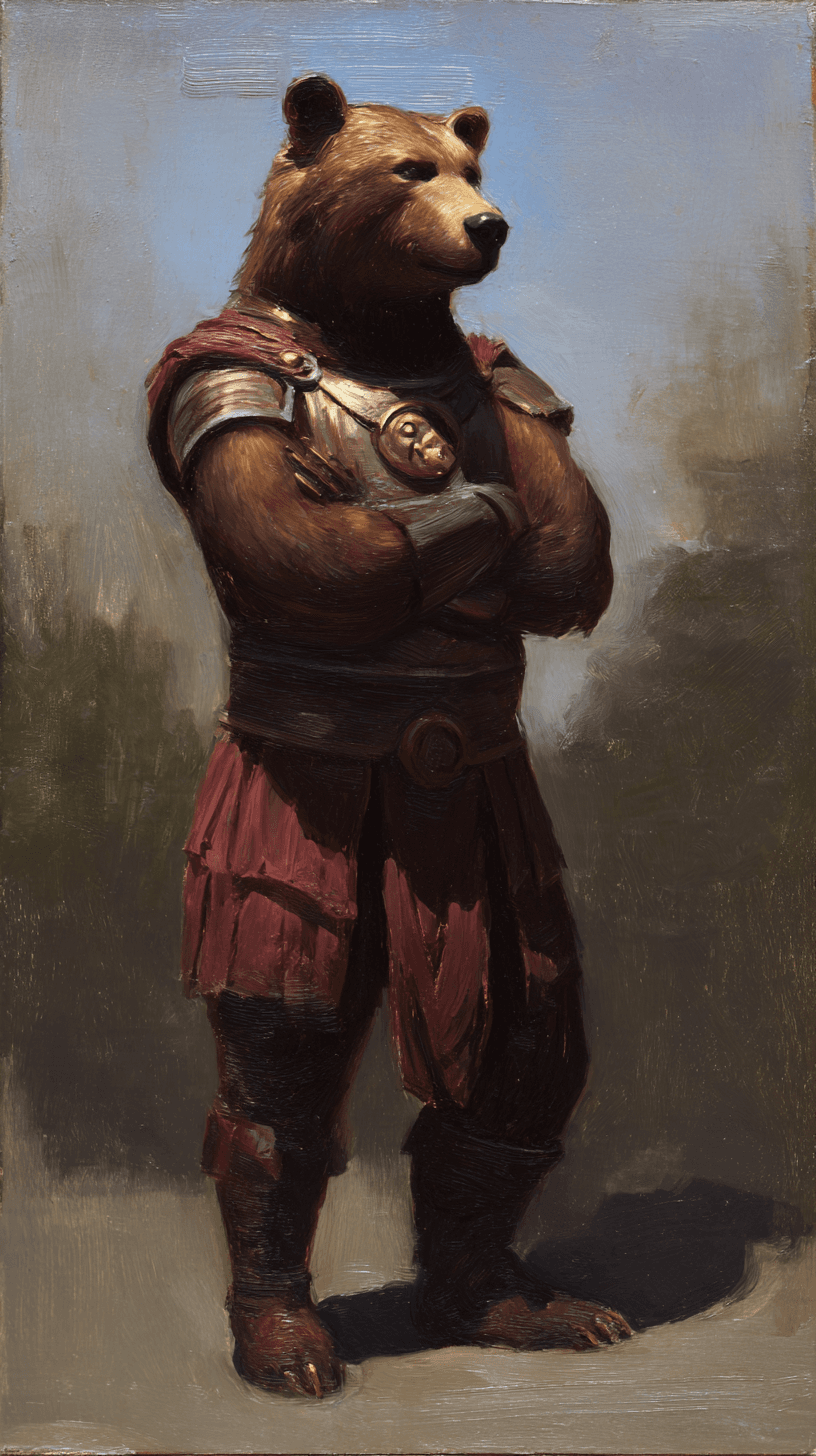Heroic example — Heroic Bear in Oil Painting (1/4)