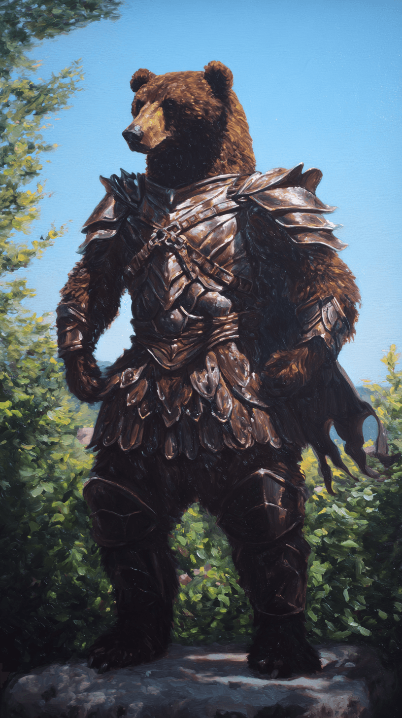 Heroic example — Heroic Bear in Oil Painting (2/4)