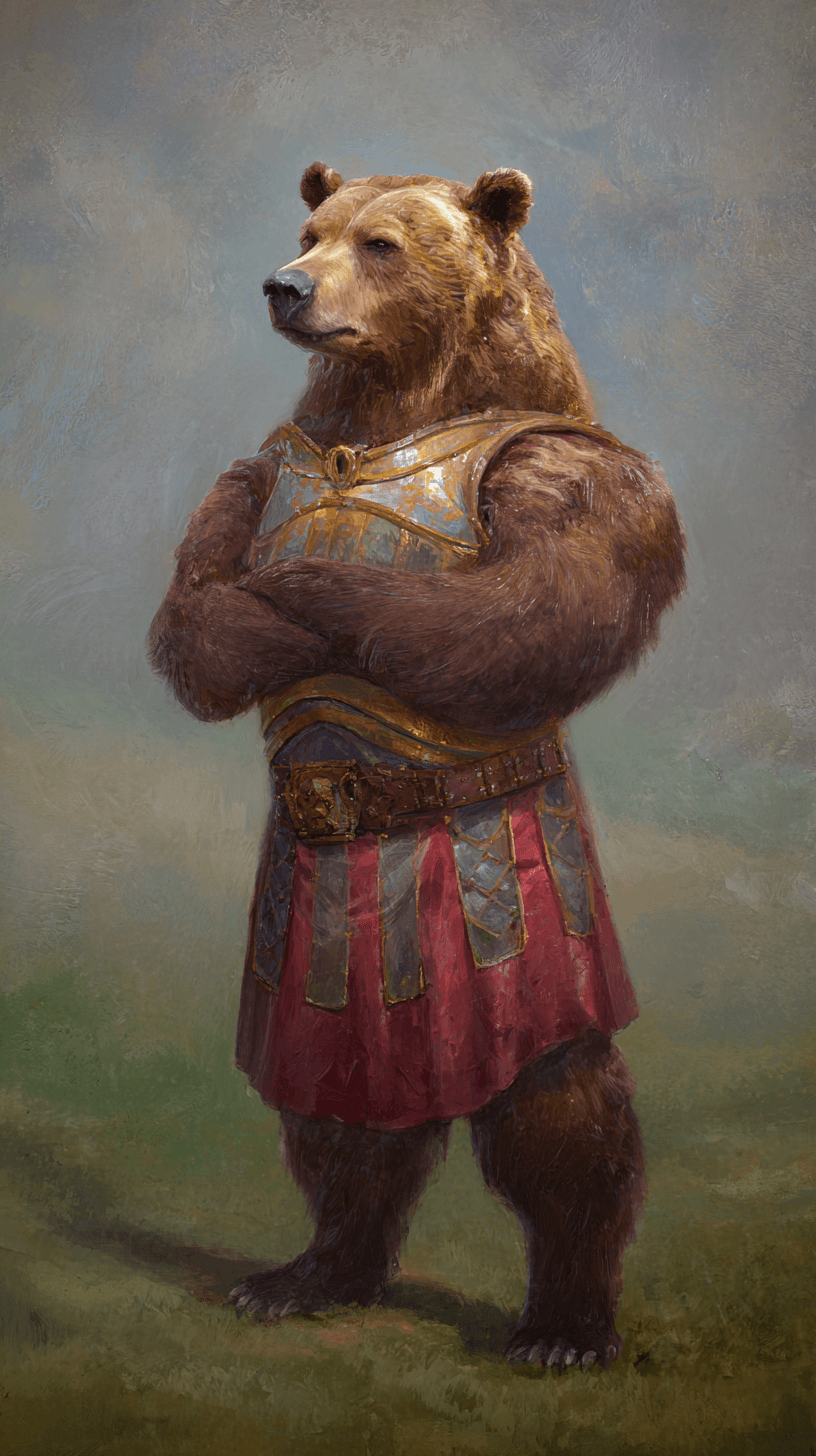 Heroic example — Heroic Bear in Oil Painting (3/4)