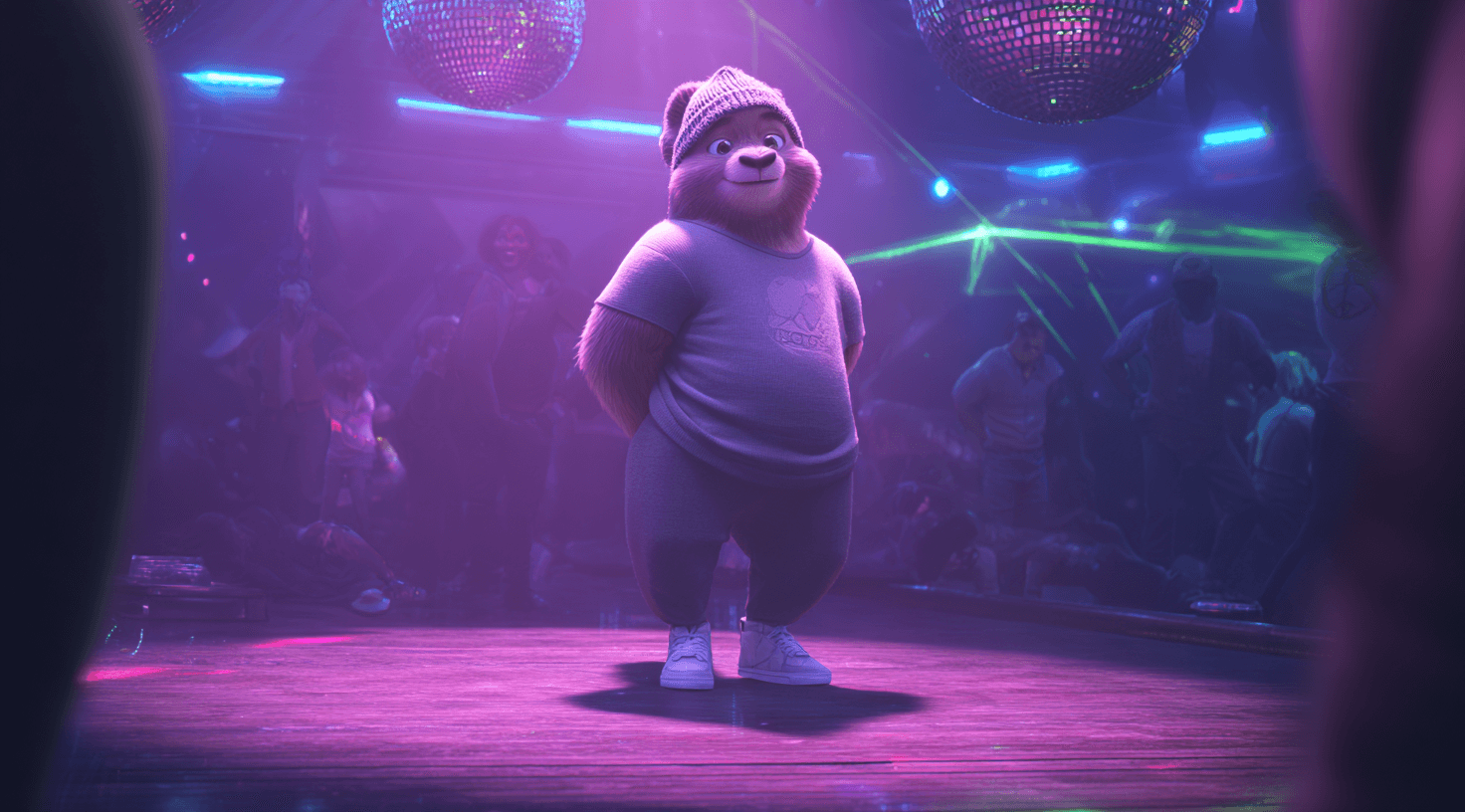 Anime example — Neon Bear in Anime Style (1/2)