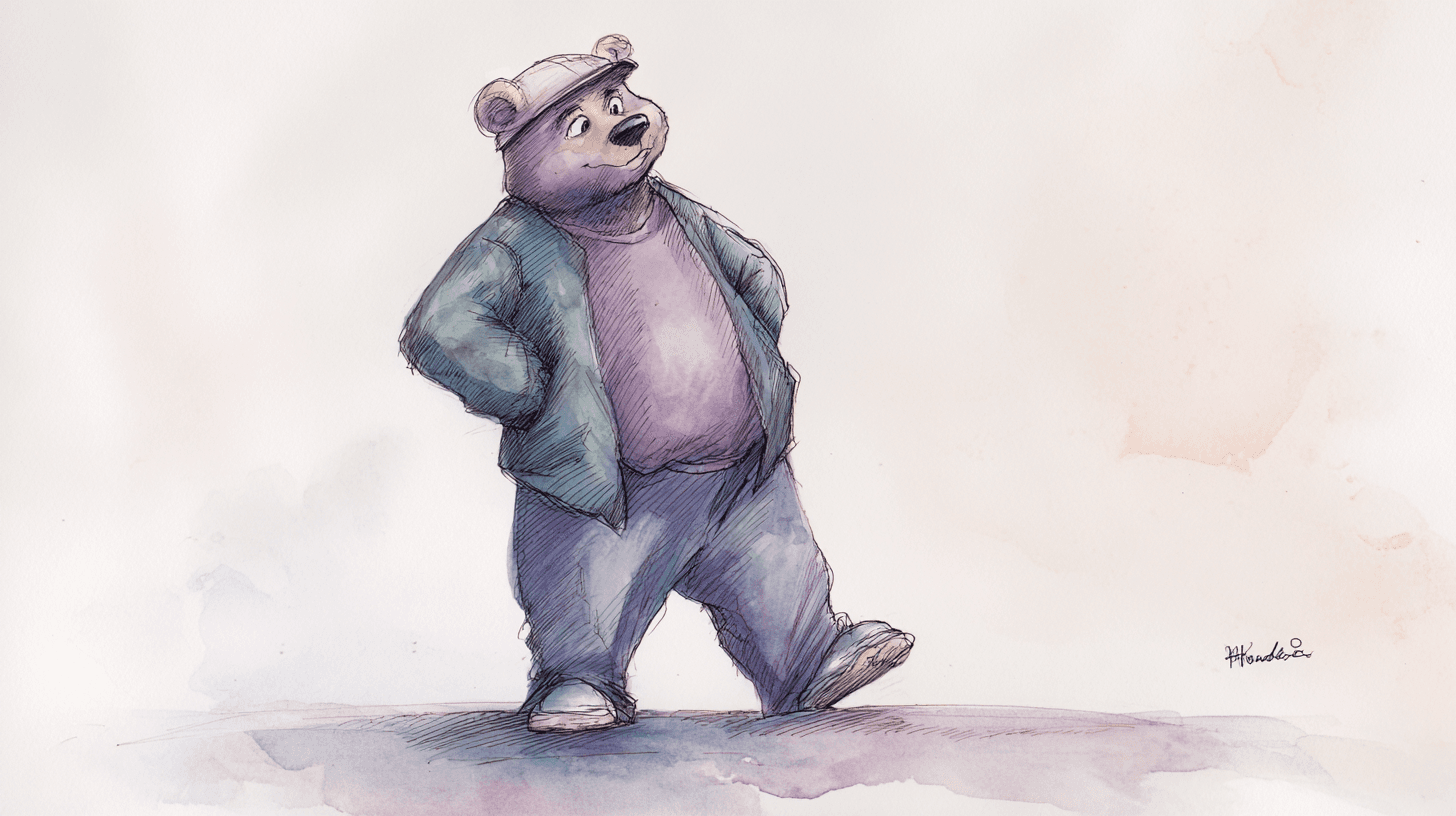 Natural example — Pastel Bear in Watercolor (4/4)