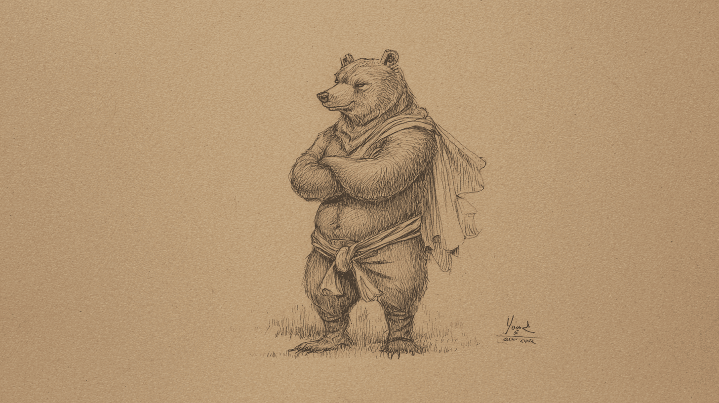 Natural example — Sepia Bear in Pencil Sketch (4/4)
