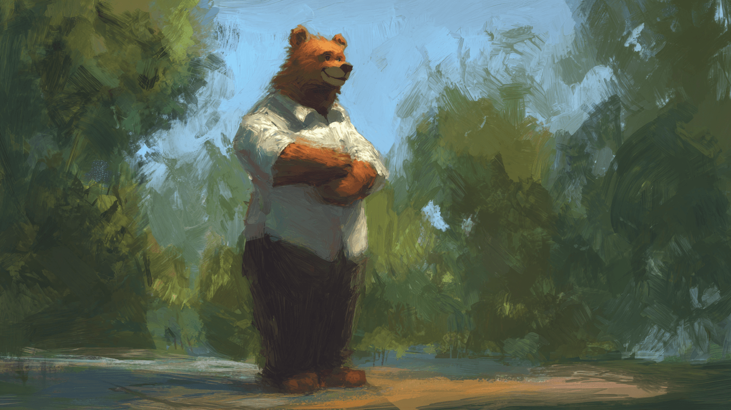 Serene example — Serene Bear in Impressionist Style (3/5)