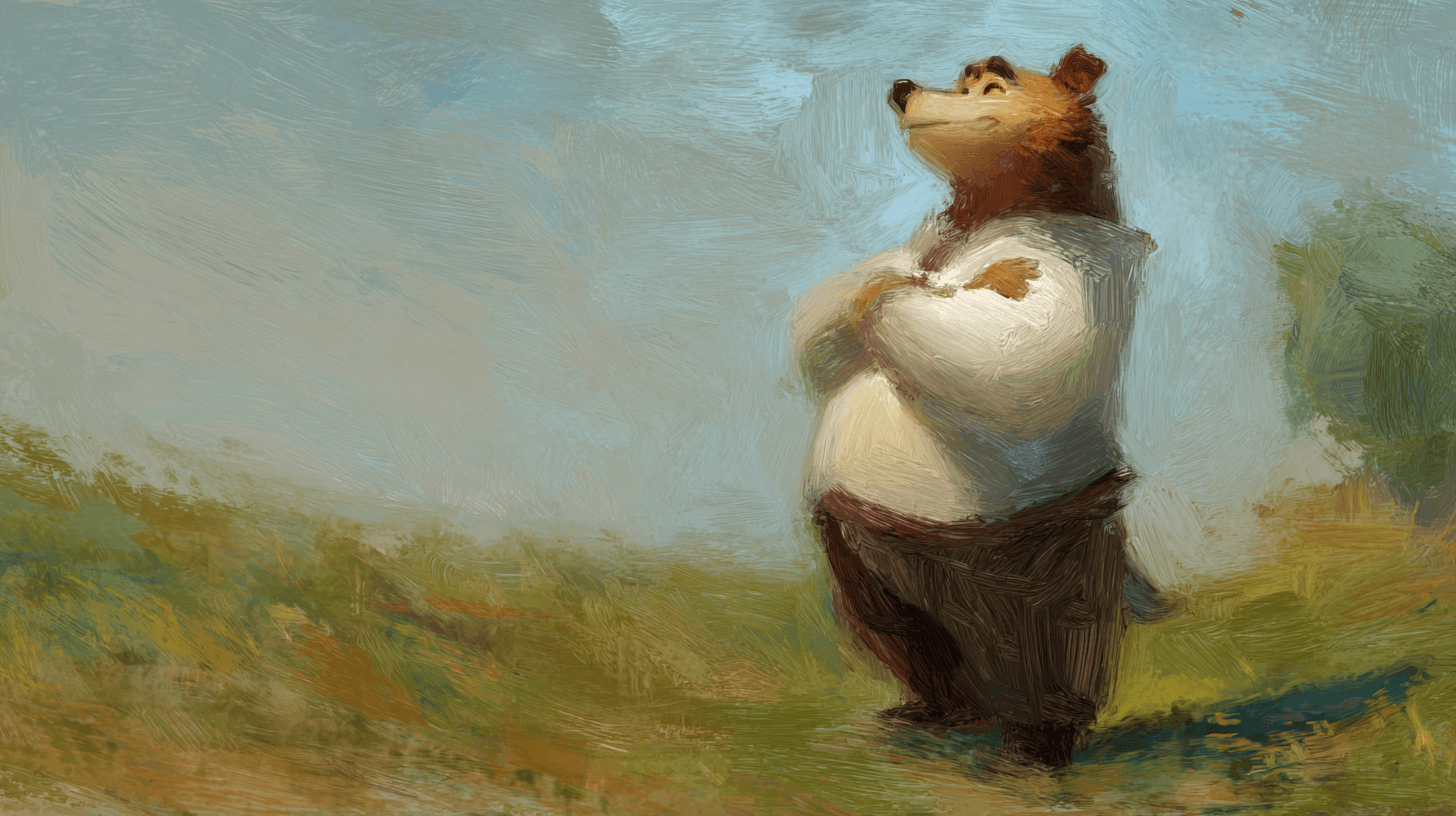 Serene example — Serene Bear in Impressionist Style (4/5)