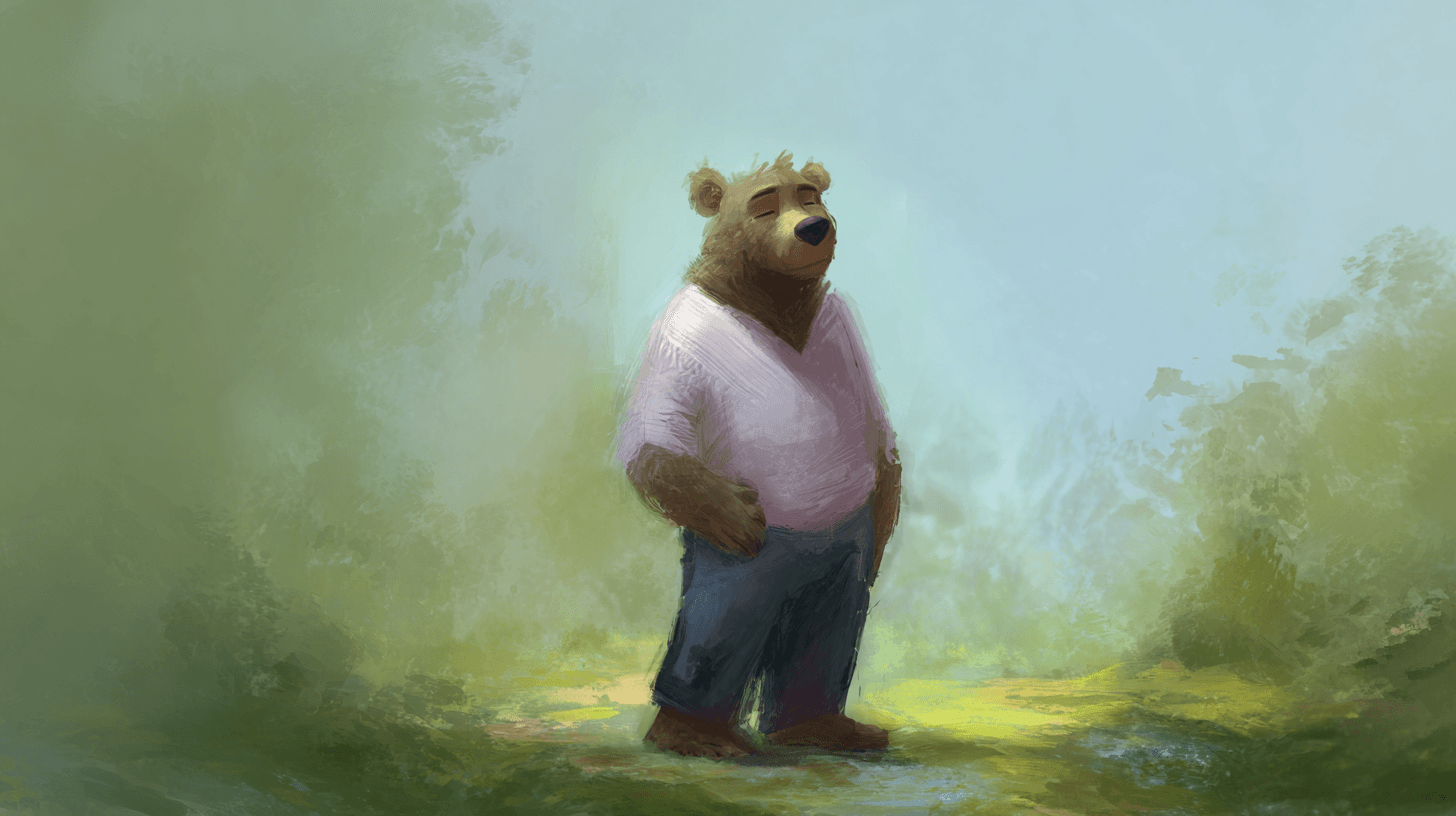Serene example — Serene Bear in Impressionist Style (5/5)