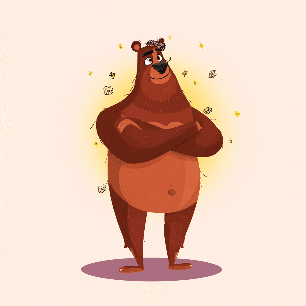 Whimsical example — Whimsical Bear in Cartoon Style (1/8)