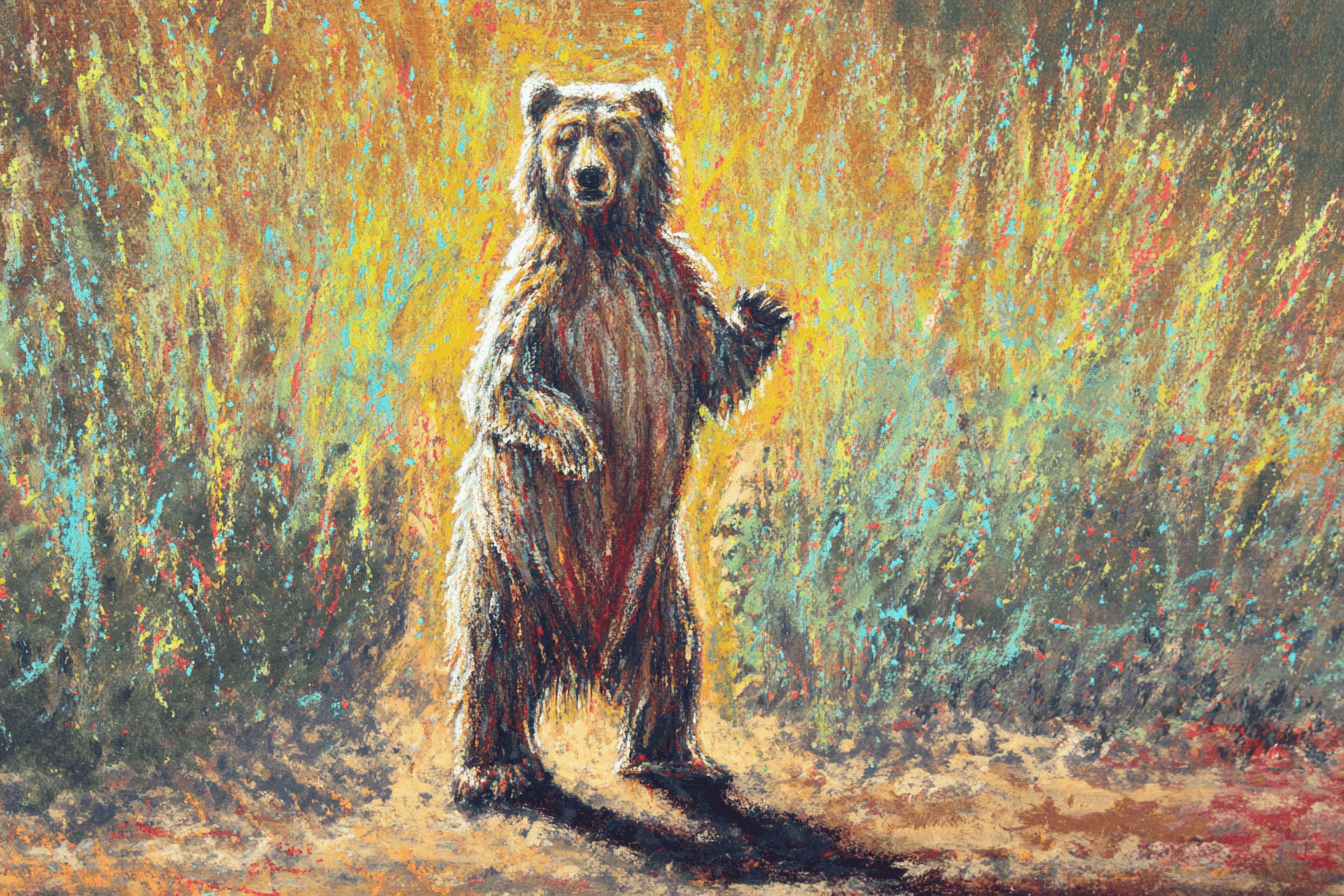 Acrylic example — Wild Bear in Acrylic Painting (1/5)