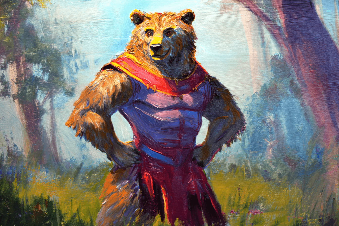 Acrylic example — Wild Bear in Acrylic Painting (4/5)
