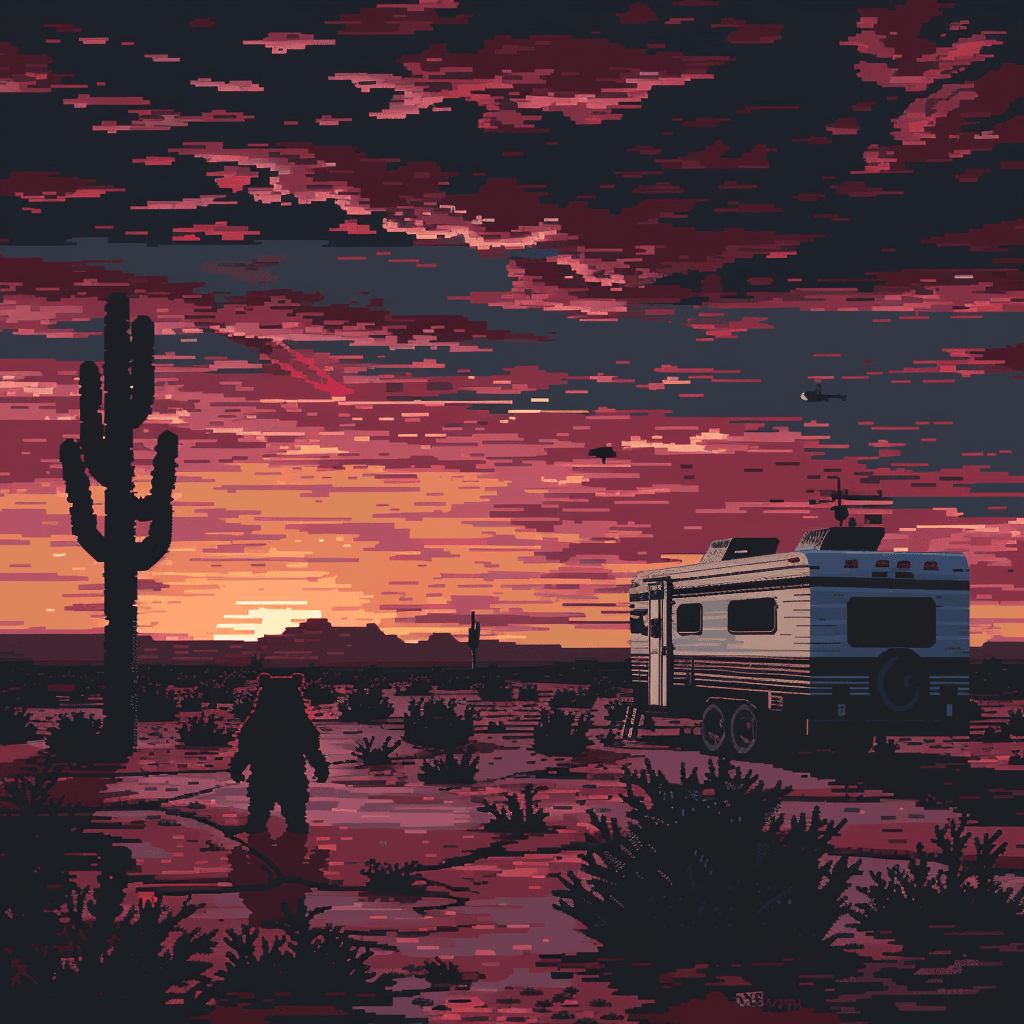 Sunset example — The Sand Remembers in Pixel Art (1/4)