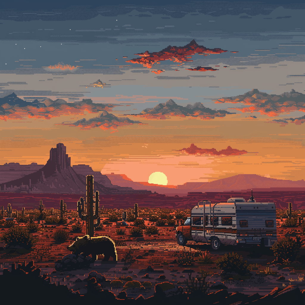 Sunset example — The Sand Remembers in Pixel Art (3/4)